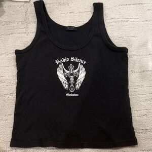 Brandy Melville Black Graphic Tank Top